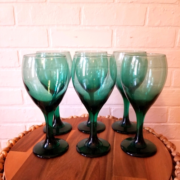 Libbey Other - Vintage Libbey Wine Glasses, Teardrop Juniper, Set Of 6 Glass Stemware 12 Oz